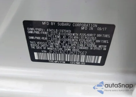 2018 Subaru Crosstrek 2.0I Premium из США, поврежденный, VIN JF2GTADC1JH237567